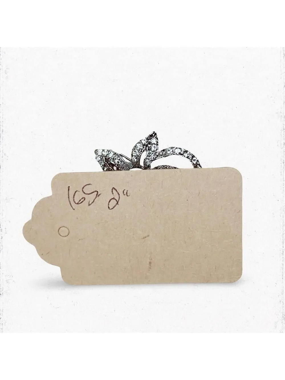 165. Silvertone Glass Bling Flower Brooch